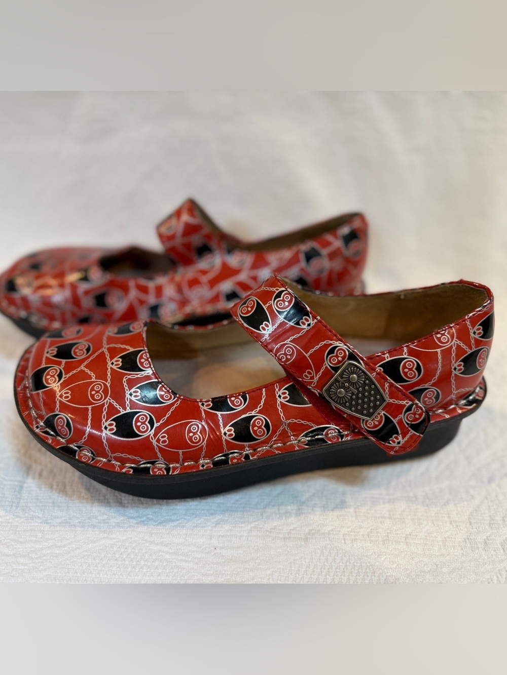 Alegria Women Shoe Paloma Coral Owl Size US 5 EU 35 Mary Jane Flat Clog